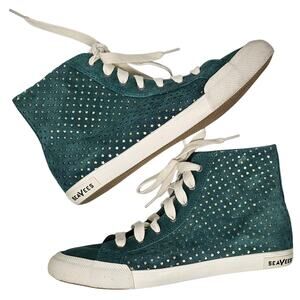 SeaVees Army Issue High Celestial High Top Sneaker Bottle Green Suede Women's 8